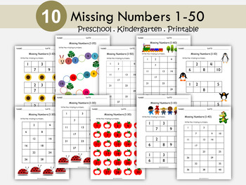 find the missing numbers worksheets counting up to 50 kindergarten math t 187