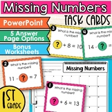 Missing Numbers Task Cards for First Grade | Equations Wit