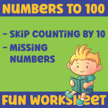 Preview of Missing Numbers -To 100, SKIP COUNTING by 10 / Count by 10 (Free)