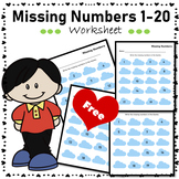 Missing Numbers Worksheets | Fill in the missing numbers 1-20