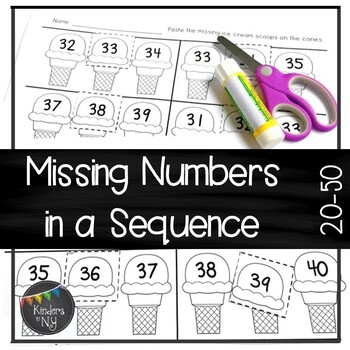 Missing Numbers in a Sequence (20-30; 30-40; and 40-50); Common Core