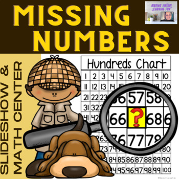 Preview of Missing Numbers on a Hundreds Chart Lesson and Center