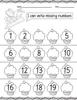 Missing Numbers to 20 FREEBIE {Fill in the Missing Numerals and Tracing ...