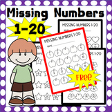 Missing Numbers to 20 Freebie,Math Worksheet to 10,20