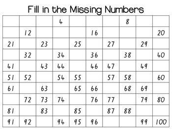 Missing Numbers (to 30, 50 & 100) by Teacher Down Under | TpT