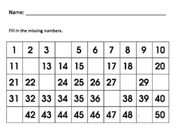 Number Chart 1 40