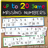 Missing Numbers up to 20 Game: Number fluency practice activity