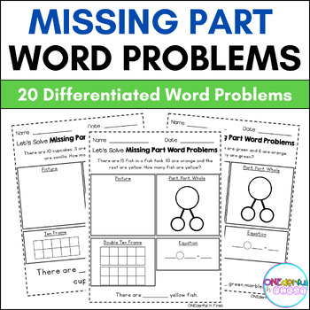 Preview of Missing Part Word Problems (within 10 and within 20)
