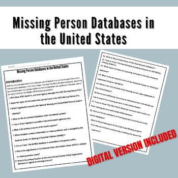 Preview of Missing Person Databases in the United States