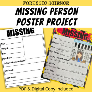 Preview of Missing Person Poster: Forensic Science Introduction Activity