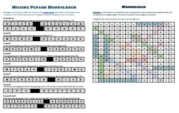 Preview of Missing Person Puzzle & WordSearch for Patrol Unit in Law Enforcement