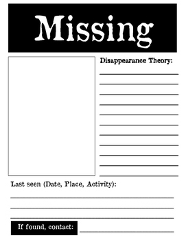 missing person poster template