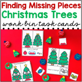 Missing Pieces Christmas Trees Work Bin Task Cards | Cente