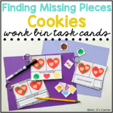 Missing Pieces Cookies Work Bin Task Cards | Centers for S