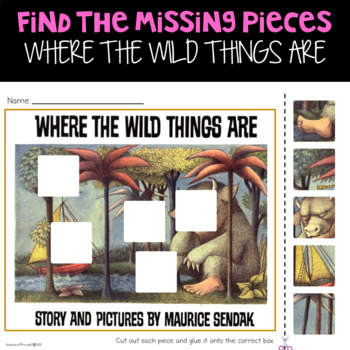 Preview of Missing Pieces Puzzle Activity Worksheets - Where The Wild Things Are