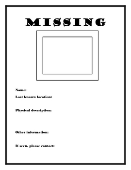 Missing Poster Template For Kids PDF Template