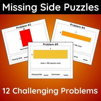 Preview of Missing Side Puzzles: Perimeter and Area Extension Problems for Early Finishers