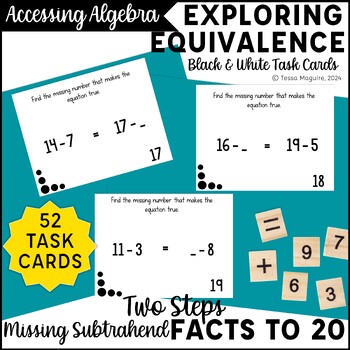 Preview of Missing Subtrahend Subtraction within 20 Algebraic Expressions Task Cards