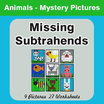 Missing Subtrahends - Color-By-Number Math Mystery Pictures
