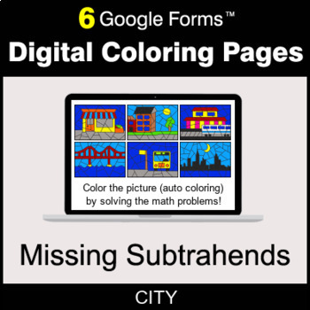 Preview of Missing Subtrahends - Digital Coloring Pages | Google Forms