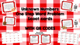 One step word problems with unknown and missing numbers