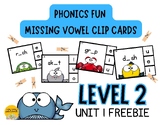 Missing Vowel Clip Cards - Level 2 - FREEBIE
