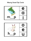 Missing Vowels Clip Cards: Grades Pre K - 1