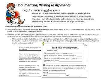 work on missing assignments