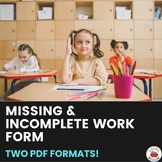 Missing and Incomplete Work Notice