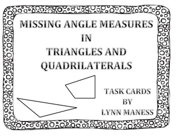 Preview of Missing angle measures in triangles and quadrilaterals task cards. STAAR review