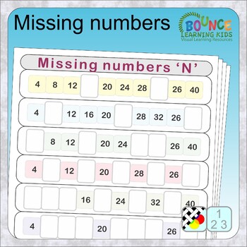 Preview of Missing number (find all the missing numbers pattern game distance learning)