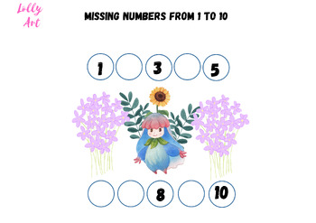 Preview of Missing numbers 1-10 Let's Count!