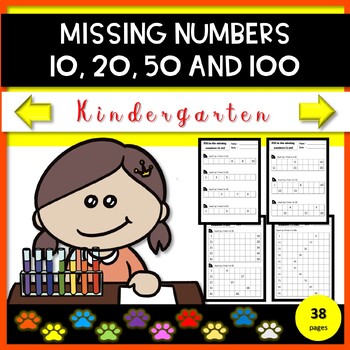 Preview of Missing numbers 10 20 50 and 100 Worksheets