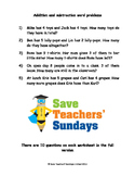 Addition and Subtraction Word Problems Lesson Plans, Works