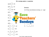 Missing numbers problems and calculations with brackets worksheet