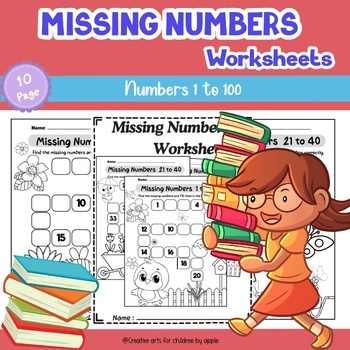 Preview of Missing numbers  worksheets (1 to 100)