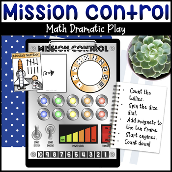 Preview of Space Dramatic Play & Math Activity: Mission Control Space Shuttle Number Match