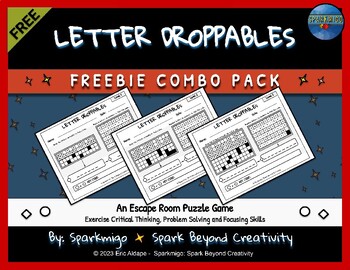 Preview of Letter Droppables Escape Room Game Fun Puzzle Challenge Freebie Pack No Prep