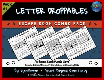 Preview of Letter Droppables Escape Room Game Fun Puzzle Challenge Pack #1 No Prep Activity