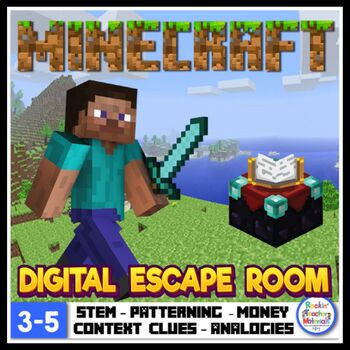 Preview of UPDATED 2024 Minecraft Digital Escape Room - Interactive Teamwork Escape Room