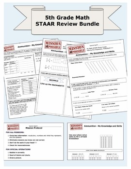 Preview of Mission Possible STAAR Math Review Bundle