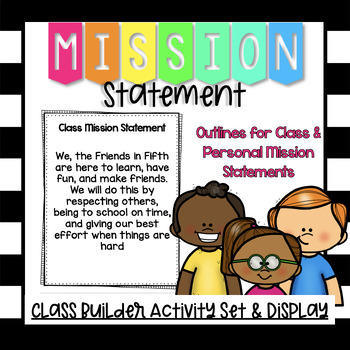 Preview of Mission Statement Class Builder, Activity Set, & Display