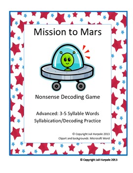 Preview of Phonic Decoding Syllabication Card Game - Mission to Mars