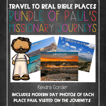 Preview of Missionary Journeys of Paul Map in Photos : Travel to Real Bible Places Bundle