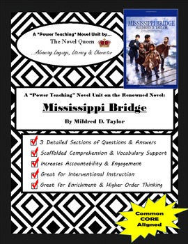 Preview of Mississippi Bridge by Mildred D. Taylor--Complex Text Novel Unit