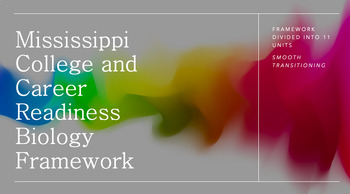 Preview of Mississippi College & Career Readiness Biology Framework Divided into 11 Units