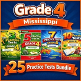 Mississippi MAAP Grade 4 Math Practice Tests Bundle: 25 Unique Full-Length Tests