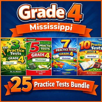Preview of Mississippi MAAP Grade 4 Math Practice Tests Bundle: 25 Unique Full-Length Tests