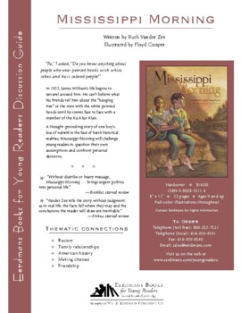 Preview of Mississippi Morning (Ruth Vander Zee/Floyd Cooper) Discussion Guide