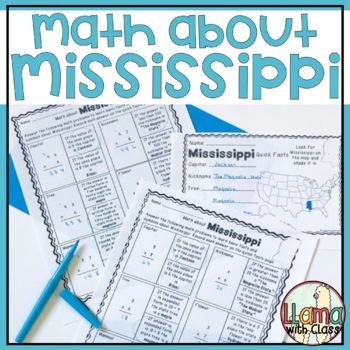 Preview of Math about Mississippi State Symbols through Multiplication Practice